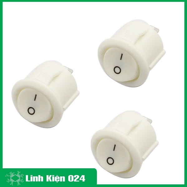 Công Tắc Tròn Nhỏ Màu Trắng Bập Bênh KCD1-103 (k1e11)