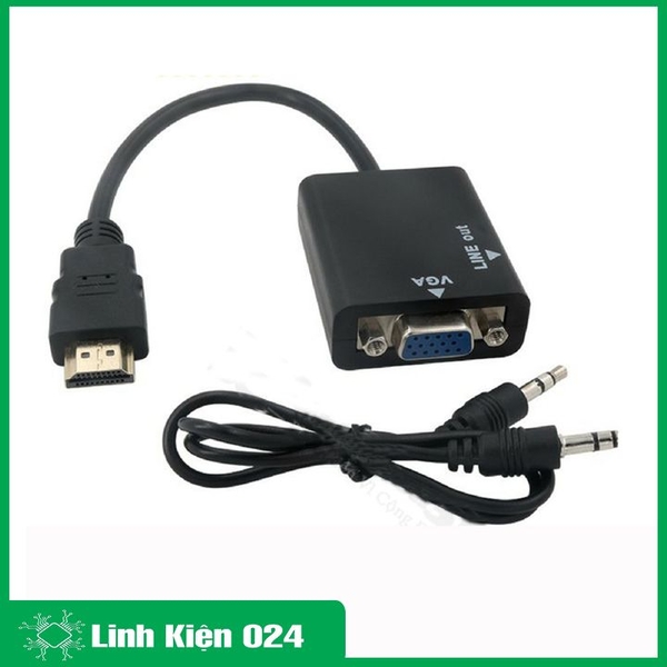 Cáp Chuyển HDMI To VGA Có Âm Thanh