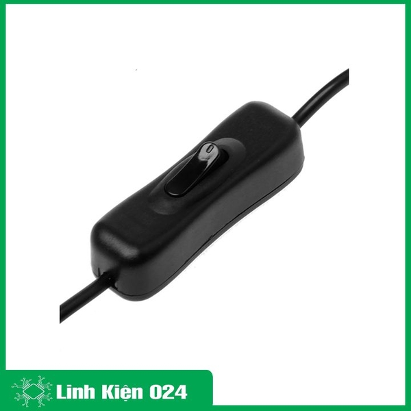 Dây Cáp Nguồn Đèn Tích Điện Có Công Tắc  USB 5VDC Chân Micro 1.5 Mét