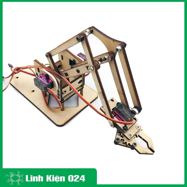 Full Bộ Cánh Tay Robot Arduino Uno Mica ( Kèm 04 Động Cơ Servo SG90, 01 Arduino Nano CH340, 01 Shield Mở Rộng Arduino NaNo )