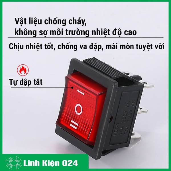 Công Tắc Bập Bênh KCD4 6P 3 Chế Độ Có Đèn