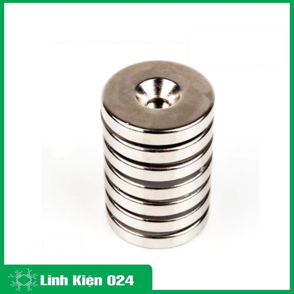 Nam Châm Đất Hiếm Tròn Có Lỗ Nhiều Kích Thước - 1 Viên