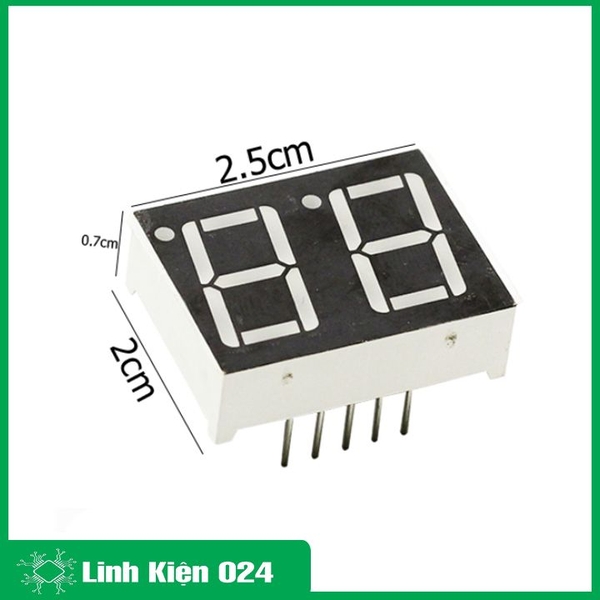 Bộ 5 Led 7 Thanh 2 Số Đỏ Anode Chung 0.56 Inch