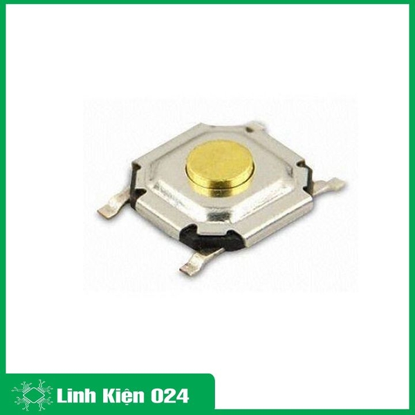 Nút Nhấn 4 Chân SMD 4x4x1.5 Đầu Đồng Chống Nước (K2C9-1)