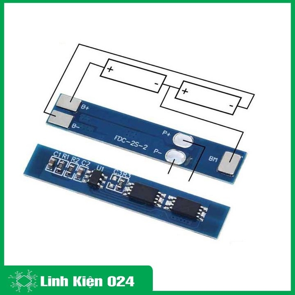 Module Bảo Vệ Pin Lithium 2 Cell 7.4V Dòng Xả 7A (K2I12-1)