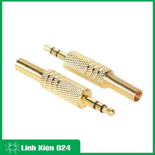 Bộ 2 Jack Audio 3.5mm Đực Màu Vàng Gold Cực Chất