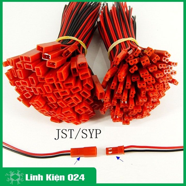 Dây Nối JST-2P Đỏ - 5 Đực 5 Cái
