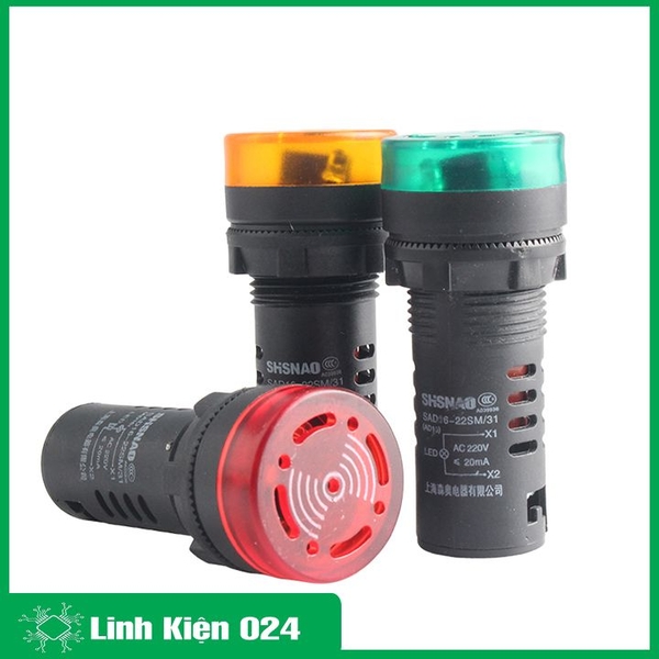 Đèn Báo Nguồn Có Còi AD16-16SM 12V