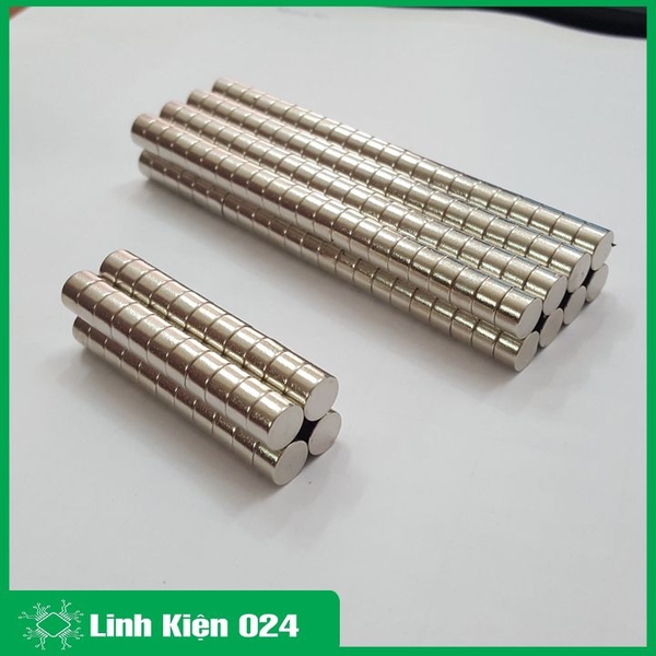 Nam châm viên trắng đất hiếm 8x5mm ( Combo 30 viên)