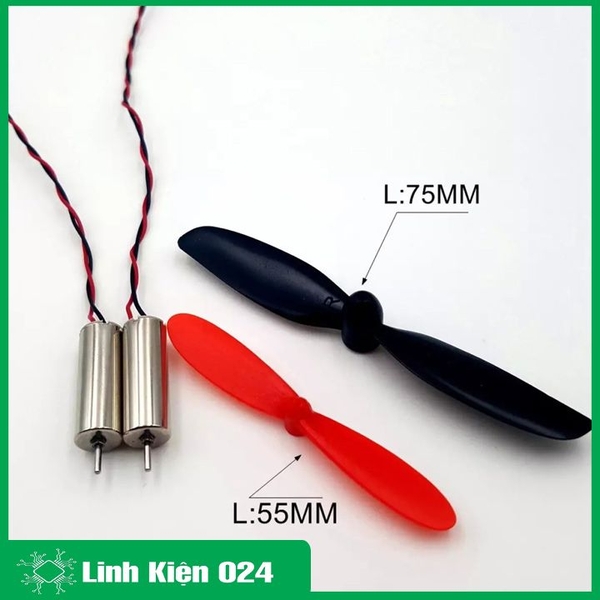Bộ 2 Động Cơ Máy Bay Coreless 720 Và 2 Cánh 75mm