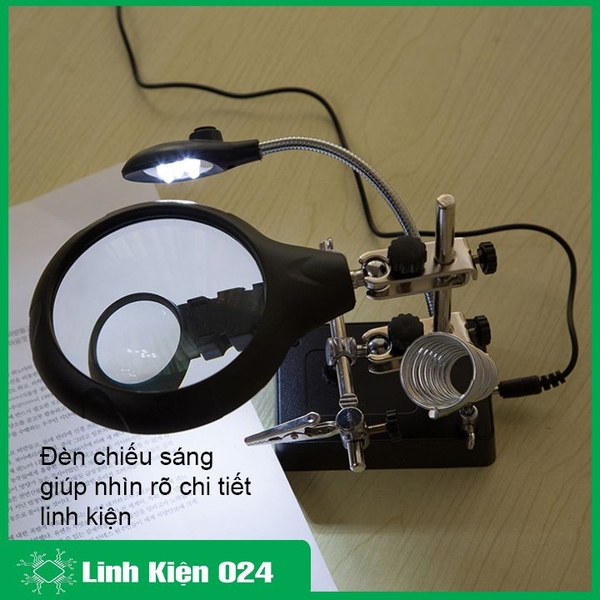 Kính Lúp Đôi Để Bàn Có Đèn Led Chiếu Sáng TE-800
