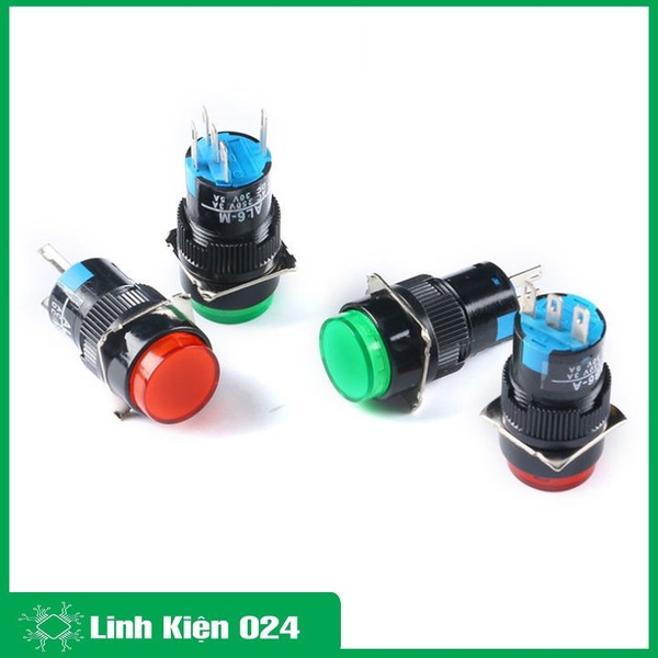 Nút Nhấn Đề 16mm-24VDC AL6- A Nhấn Giữ Có Đèn