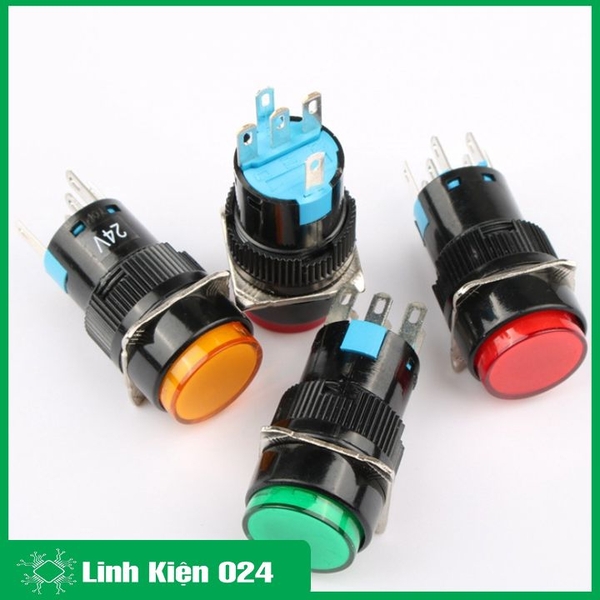 Nút Nhấn Đề 16mm-220VAC AL6- A Nhấn Giữ Có Đèn