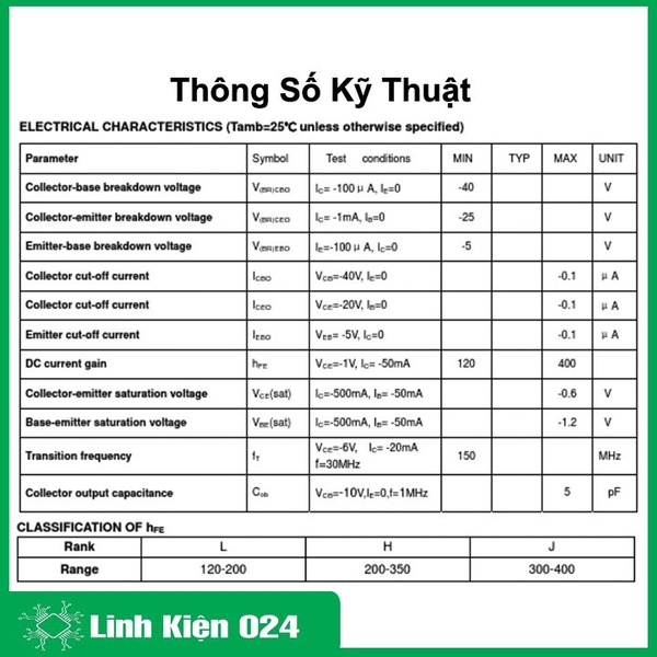 S9012 TO-92 TRANS PNP 0,5A 40V