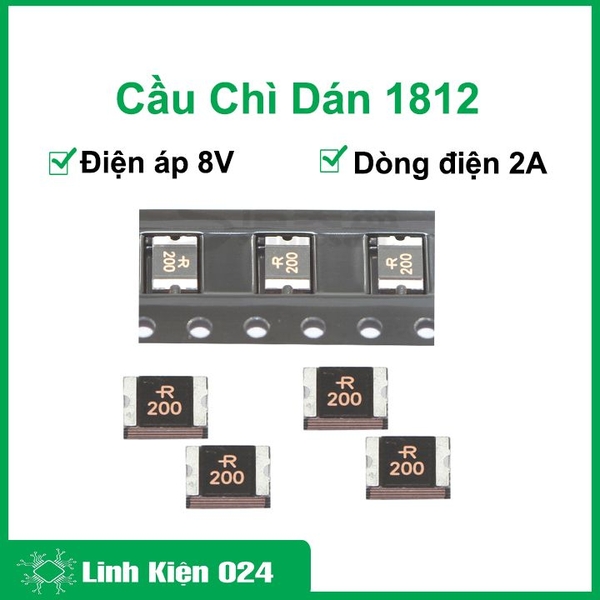 Cầu Chì Dán 1812 8V 2A
