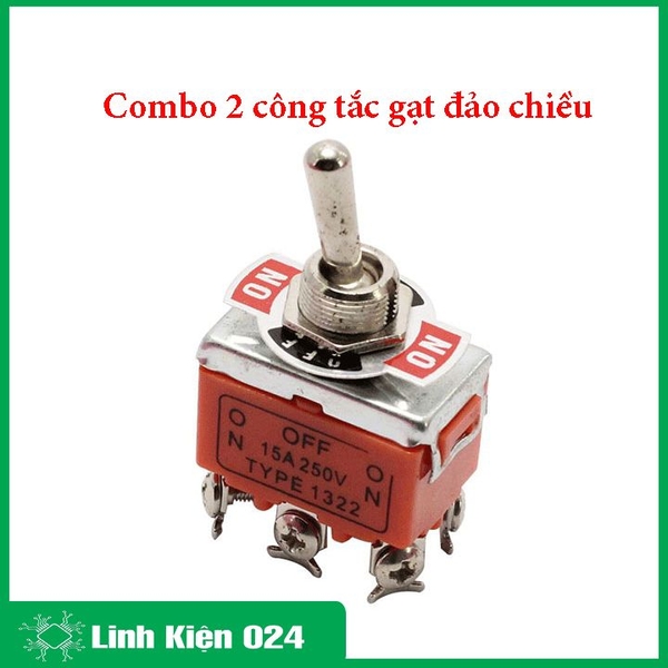 Công Tắc Gạt Đảo Chiều Động Cơ 1322 6 Chân 250VAC-15A - Combo 2 chiếc