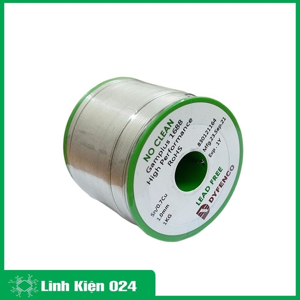 Thiếc Hàn Không Chì DYFENCO Hàng Đài Loan 1.0mm Cuộn 5 Mét