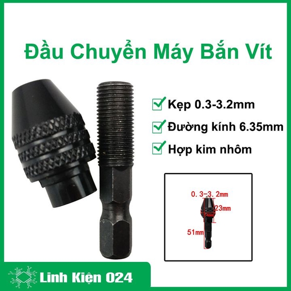 Đầu Chuyển Máy Bắn Vít Thành Máy Khoan Thủ Công 0.3-3.2mm