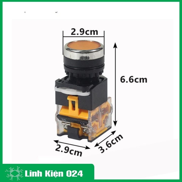 Nút Nhấn Đề Giữ Trạng Thái Không Đèn LA38 380V-10A 2 Tiếp Điểm Thường Mở
