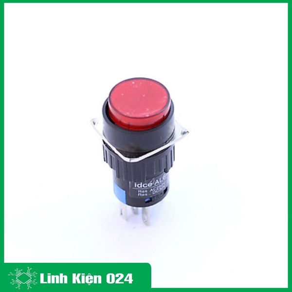 Nút Nhấn Đề 16mm-220VAC AL6- A Nhấn Giữ Có Đèn