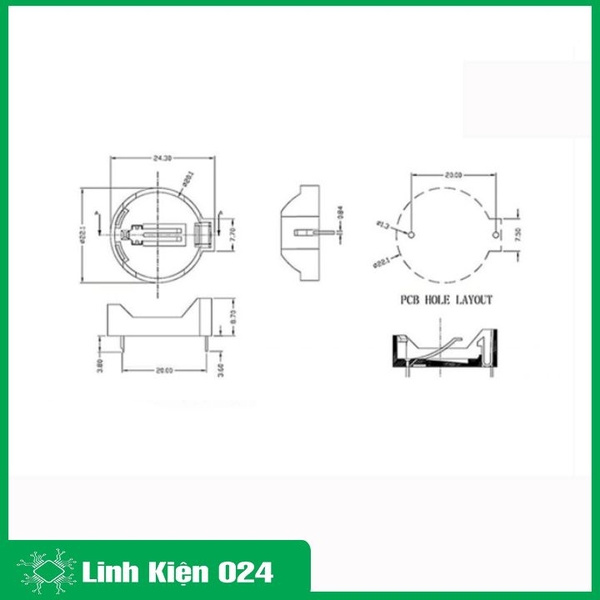 Đế Pin CR 2032 / CR 2025