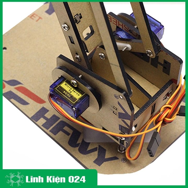 Full Bộ Cánh Tay Robot Arduino Uno Mica ( Kèm 04 Động Cơ Servo SG90, 01 Arduino Nano CH340, 01 Shield Mở Rộng Arduino NaNo )