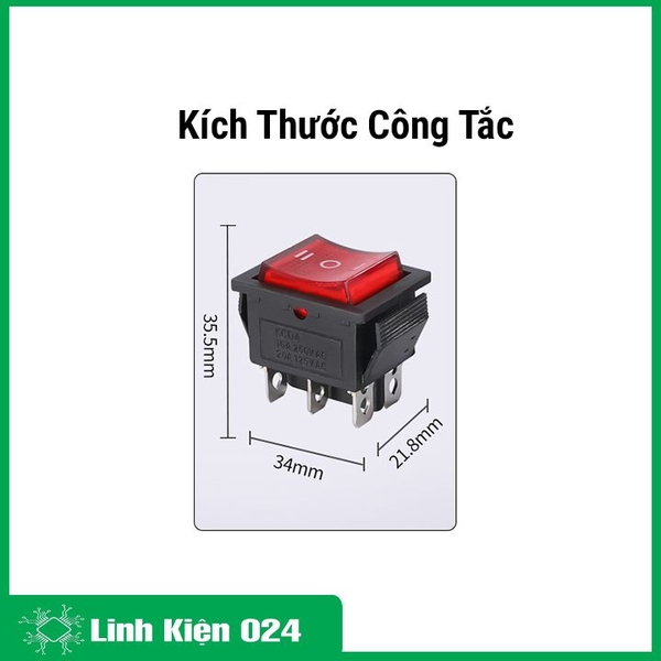 Công Tắc Bập Bênh KCD4 6P 3 Chế Độ Có Đèn