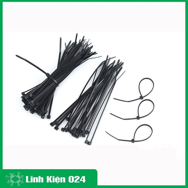 Gói 250PCS Dây Thít Đen 5X300mm