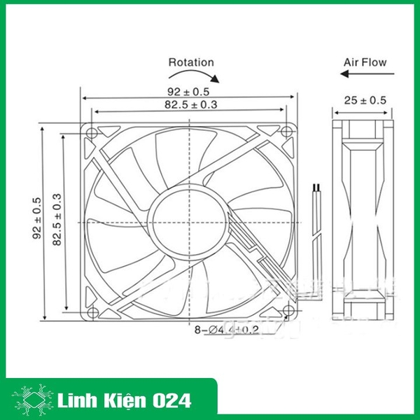Quạt Tản Nhiệt Brushless 9025 9x9x2.5cm