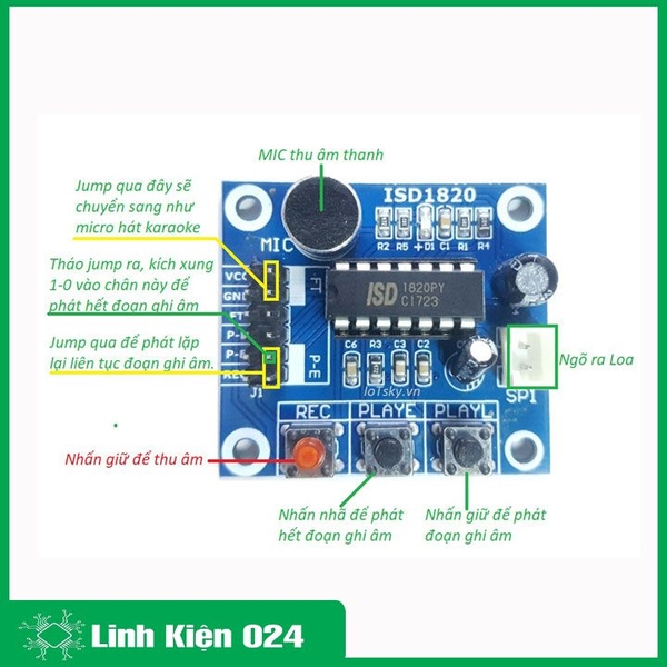 Module Ghi Âm ISD1820 V2 (k5c6)