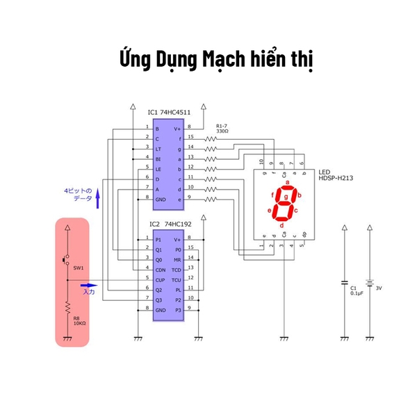 74HC193 DIP16 Binary Up/Down Counter with  Clear (K9H10)