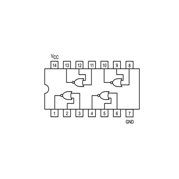 IC 74LS02 Quad 2-input NOR Gate DIP14 (K9H15)
