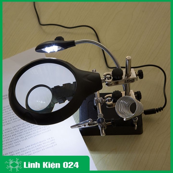Kính Lúp Đôi Để Bàn Có Đèn Led Chiếu Sáng TE-800