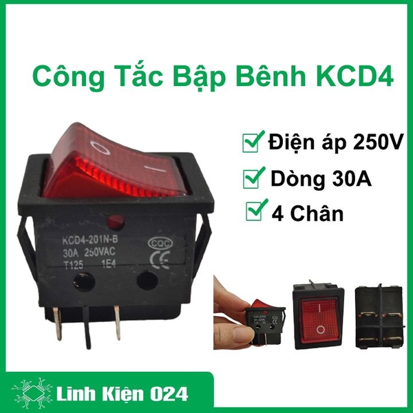 Công Tắc Bập Bênh KCD4 4P 250V-30A Công Tắc Máy Hàn Chịu Tải Lớn