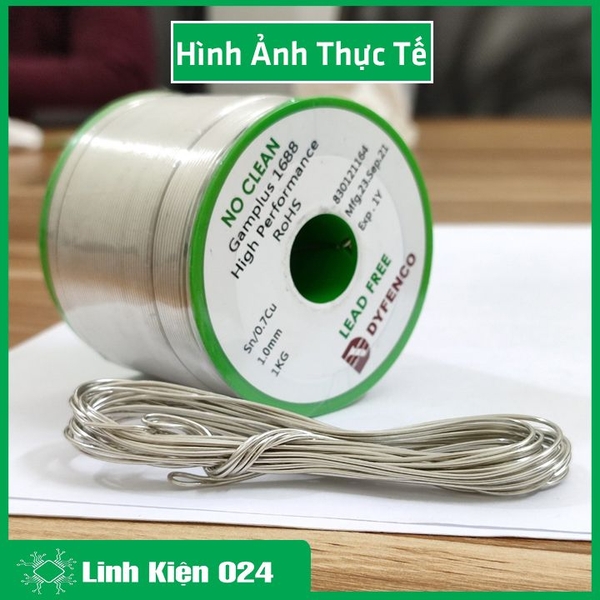 Thiếc Hàn Không Chì DYFENCO Hàng Đài Loan 1.0mm Cuộn 5 Mét