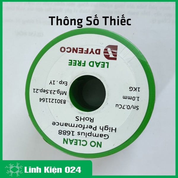 Thiếc Hàn Không Chì DYFENCO Hàng Đài Loan 1.0mm Cuộn 5 Mét