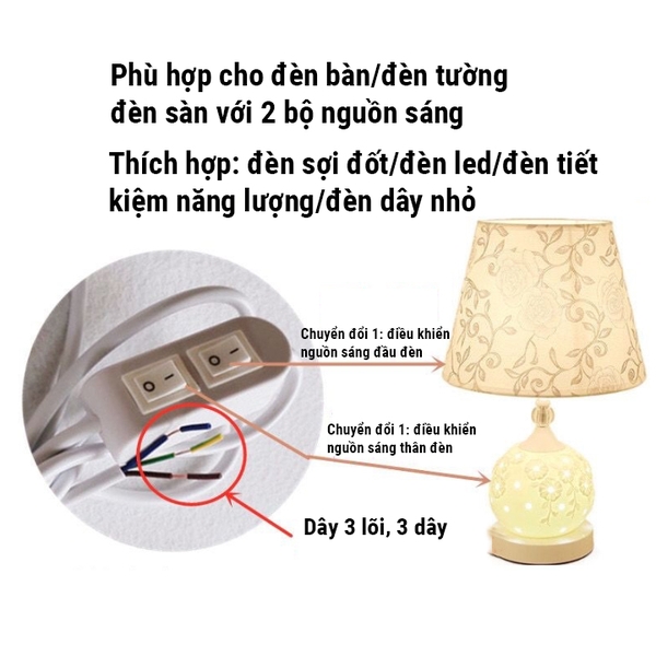 Dây Nguồn Dài 1.8m 2 Công Tắc