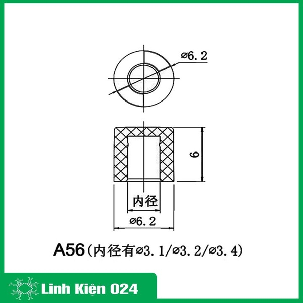 Vỏ Nút Nhấn A56 6x6 mm