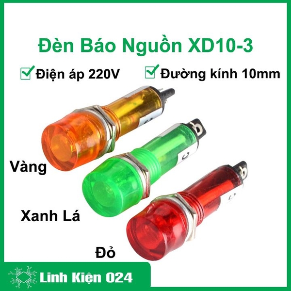 Đèn Báo Nguồn 10mm XD10-3 220VAC