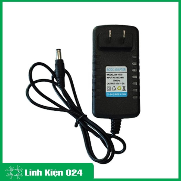 Nguồn Adapter 15V 3A DC 5.5x2.1mm Nguồn Loa Vi Tính