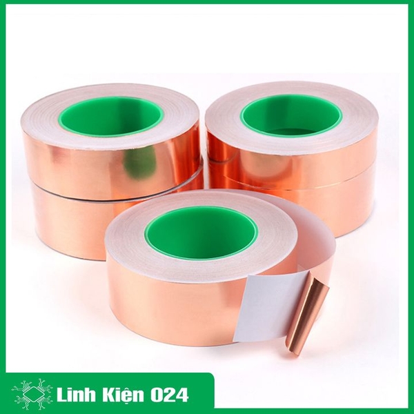 Băng Dính Đồng Dẫn Điện Chống Nhiễu Chịu Nhiệt Độ Cao 20Mx0.05mm