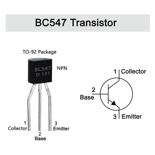 Transistor BC547 TO-92 NPN 0,1A 50V (k9f6)