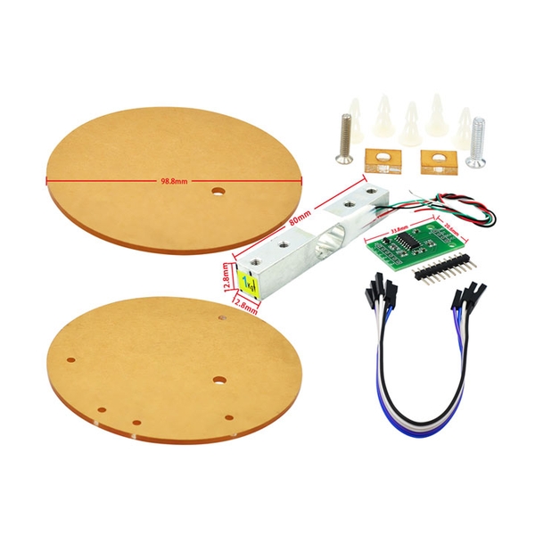 Bộ Cảm Biến Cân Nặng Loadcell+ Khung Bàn Cân Mica(k3k20)