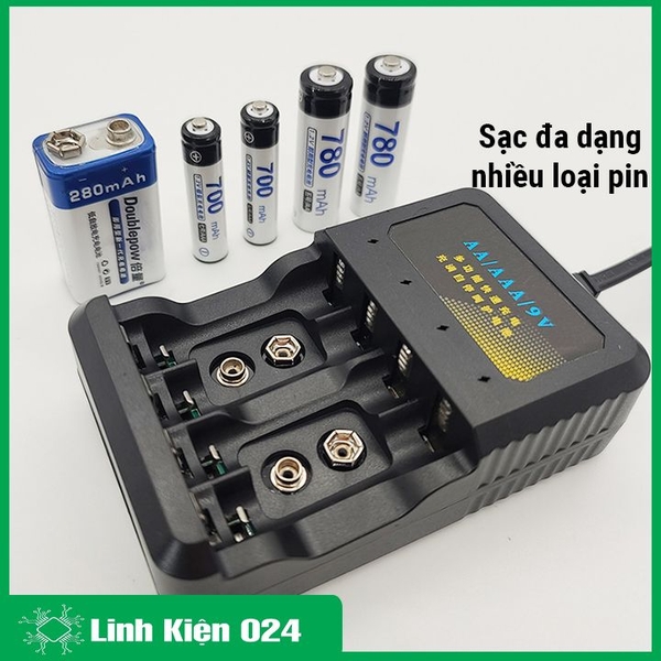 Bộ Sạc Pin 9V Pin AA AAA 1.2V MS-579 Có Bảo Vệ