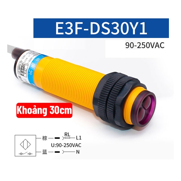 Cảm Biến Khoảng Cách 30CM E3F-DS30Y1 220VAC (K3I13)