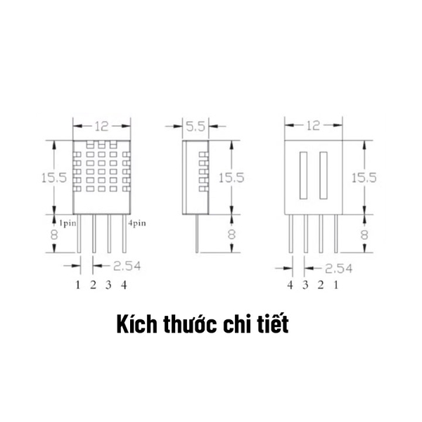 Cảm Biến Nhiệt Độ, Độ Độ Ẩm DHT11 (K3C14)