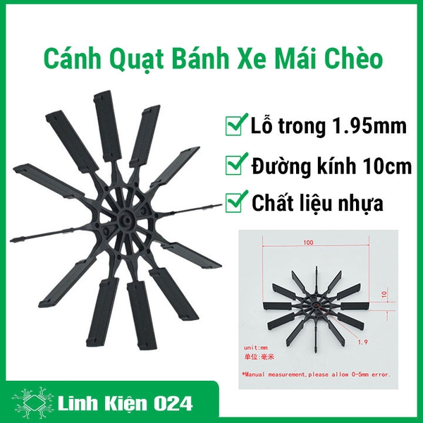 Cách Quạt Bánh Xe Mái Chèo Làm Thuyền 2x100mm