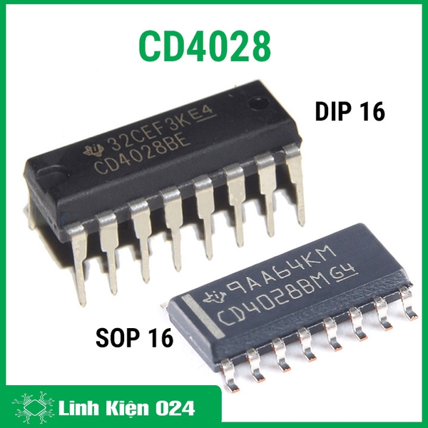 CD4028 DIP16/SOP16 - IC Giải Mã BCD Sang Thập Phân