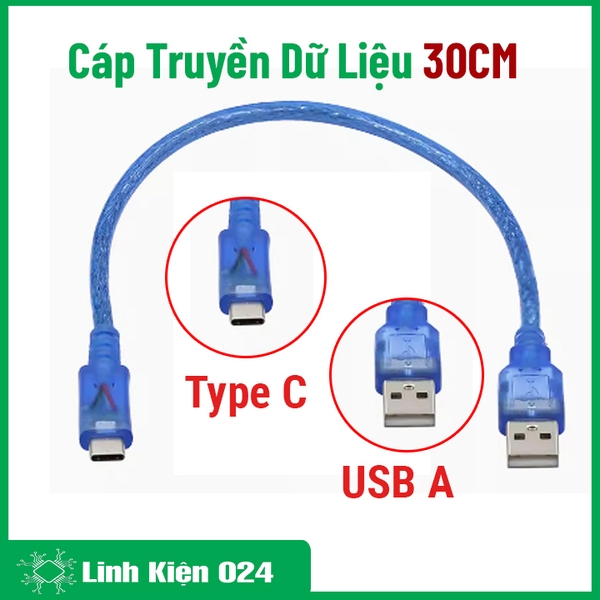 Dây Cáp Truyền Dữ Liệu USB Dài 30Cm USB A- TYPE C
