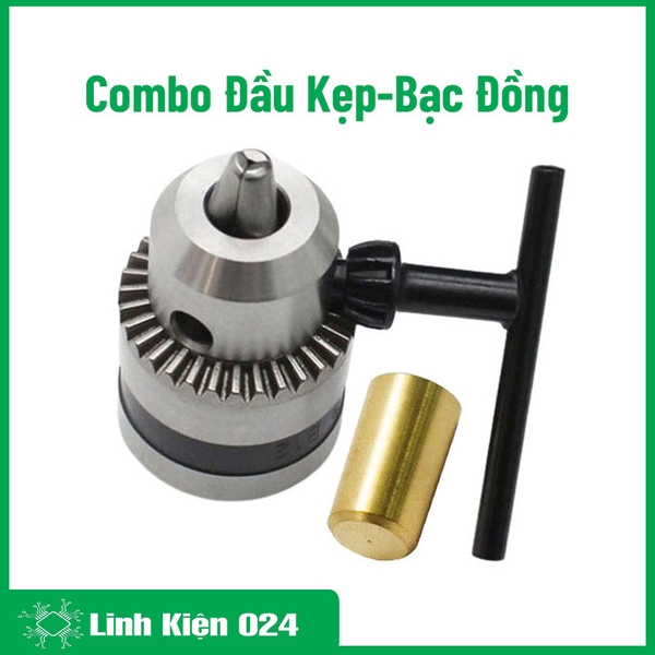 Combo Đầu Kẹp Mũi Khoan 3 Chấu 0.6-6.5mm Và Bạc Đồng B10-5mm